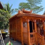 Jual Gazebo Mushola Minimalis Kayu Jati dan Kelapa Harga Murah Bongkar Pasang