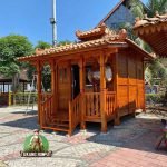 Jual Gazebo Mushola Minimalis Kayu Jati dan Kelapa Harga Murah Bongkar Pasang