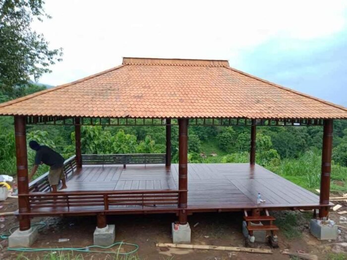 gazebo 4 x 6 kayu kelapa