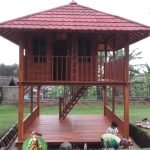 Jual Gazebo Kayu Jati Tingkat  3x3 (18 m2) Sederhana Minimalis