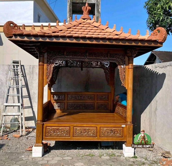 gazebo kayu jati mewah