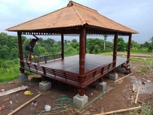 gazebo kayu kelapa ukuran besar