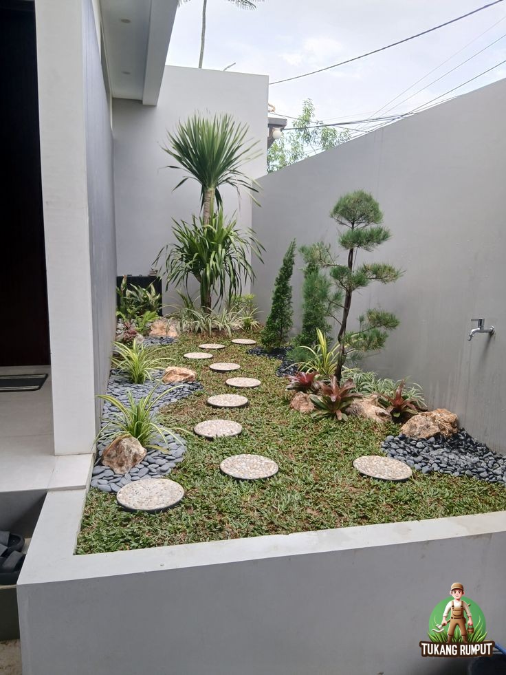 Taman Minimalis dengan Stepping Stone